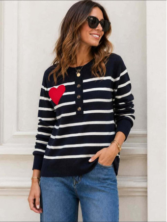 Punto Rayas Corazón LOVE STRIPES Negro HEVE