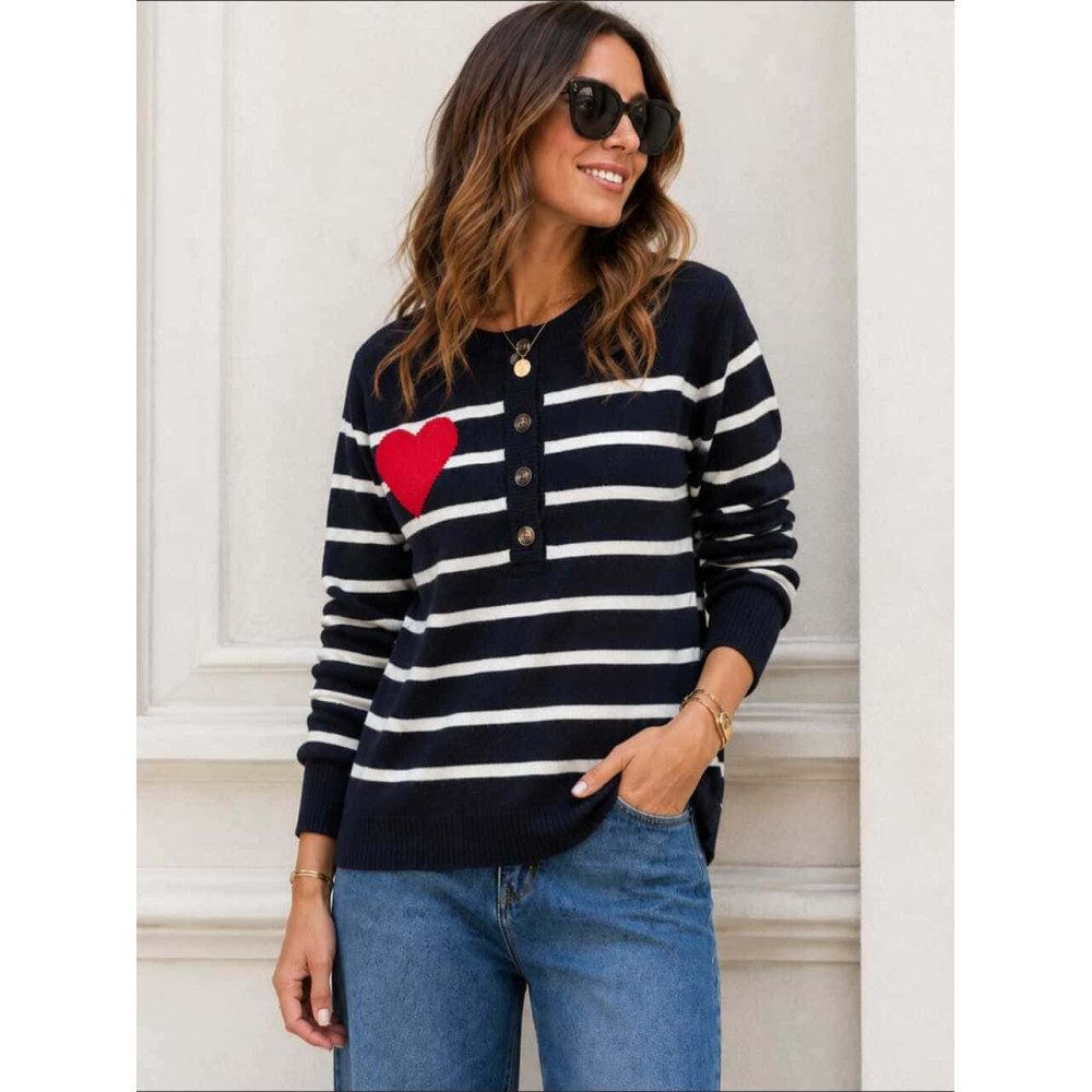 Punto Rayas Corazón LOVE STRIPES Negro HEVE