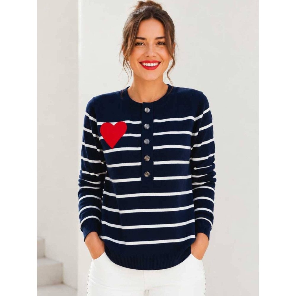 Punto Rayas Corazón LOVE STRIPES Marino HEVE
