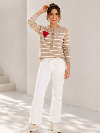 Punto Rayas Corazón LOVE STRIPES Camel HEVE