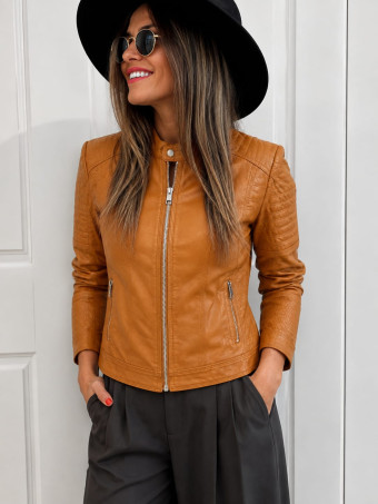 Cazadora Biker Polipiel ASKEY Ocre HEVE