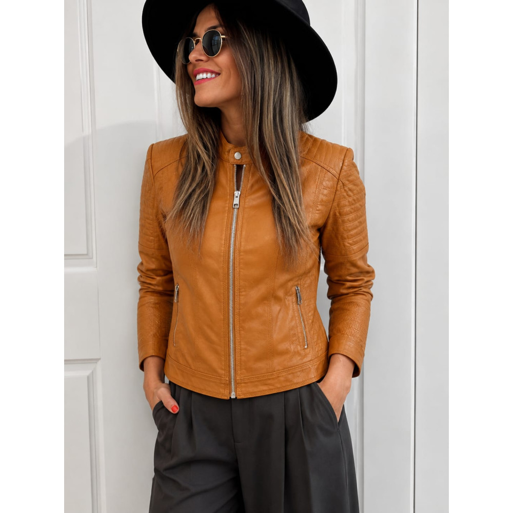 Cazadora Biker Polipiel ASKEY Ocre HEVE