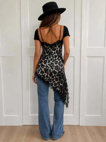 Vestido Lencero Print EONELA Gris HEVE