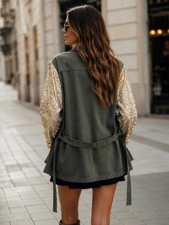 Sahariana Vaquera Strass DIVAT Verde Militar HEVE