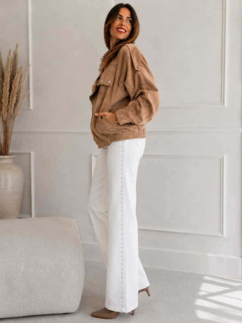 Cazadora Retro Efecto Ante WHISPA Taupe HEVE