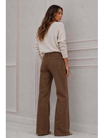 Jeans Wide Leg Tachas MARNIE Marrón HEVE