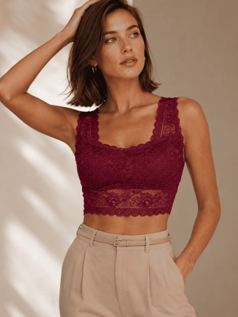 Top Encaje SARIEL Burdeos HEVE