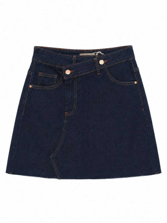 Falda Vaquera Cintura Cruzada TAYLOR Azul Índigo HEVE