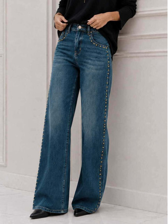 Jeans Wide Leg Tachas PAYTON Blue Jean HEVE