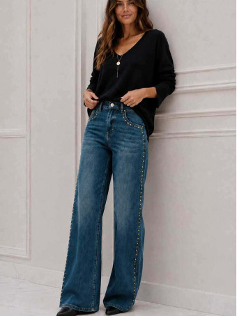Jeans Wide Leg Tachas PAYTON Blue Jean HEVE
