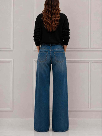 Jeans Wide Leg Tachas MARNIE Blue Jean HEVE