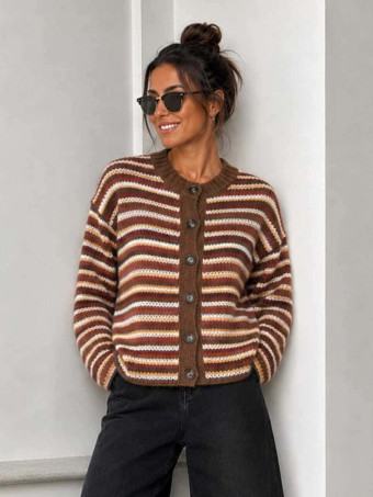 Cárdigan Rayas SADIE Marrón HEVE