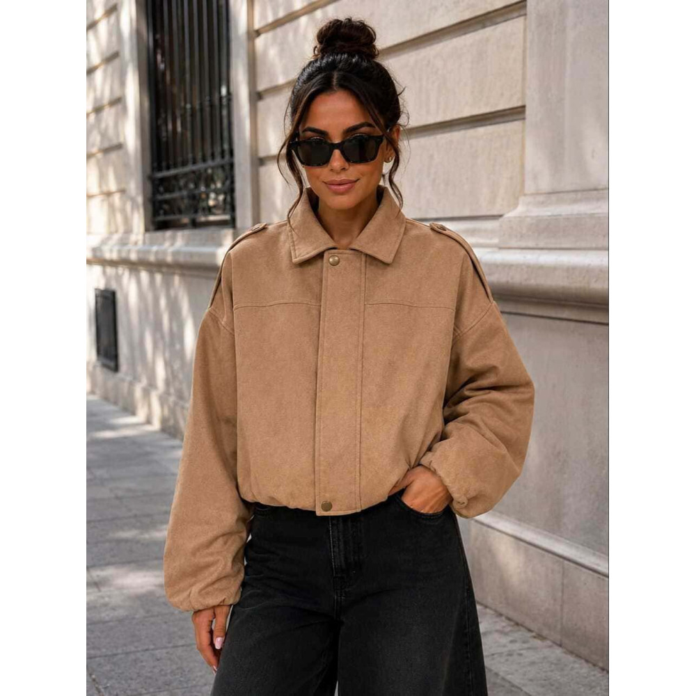 Cazadora Oversize Efecto Ante DORVAN Taupe HEVE