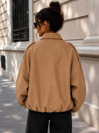 Cazadora Oversize Efecto Ante DORVAN Taupe HEVE