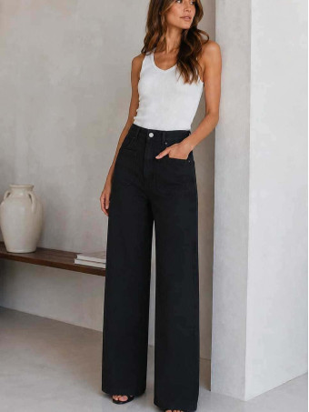 Jeans Wide Leg DEVON Negro HEVE