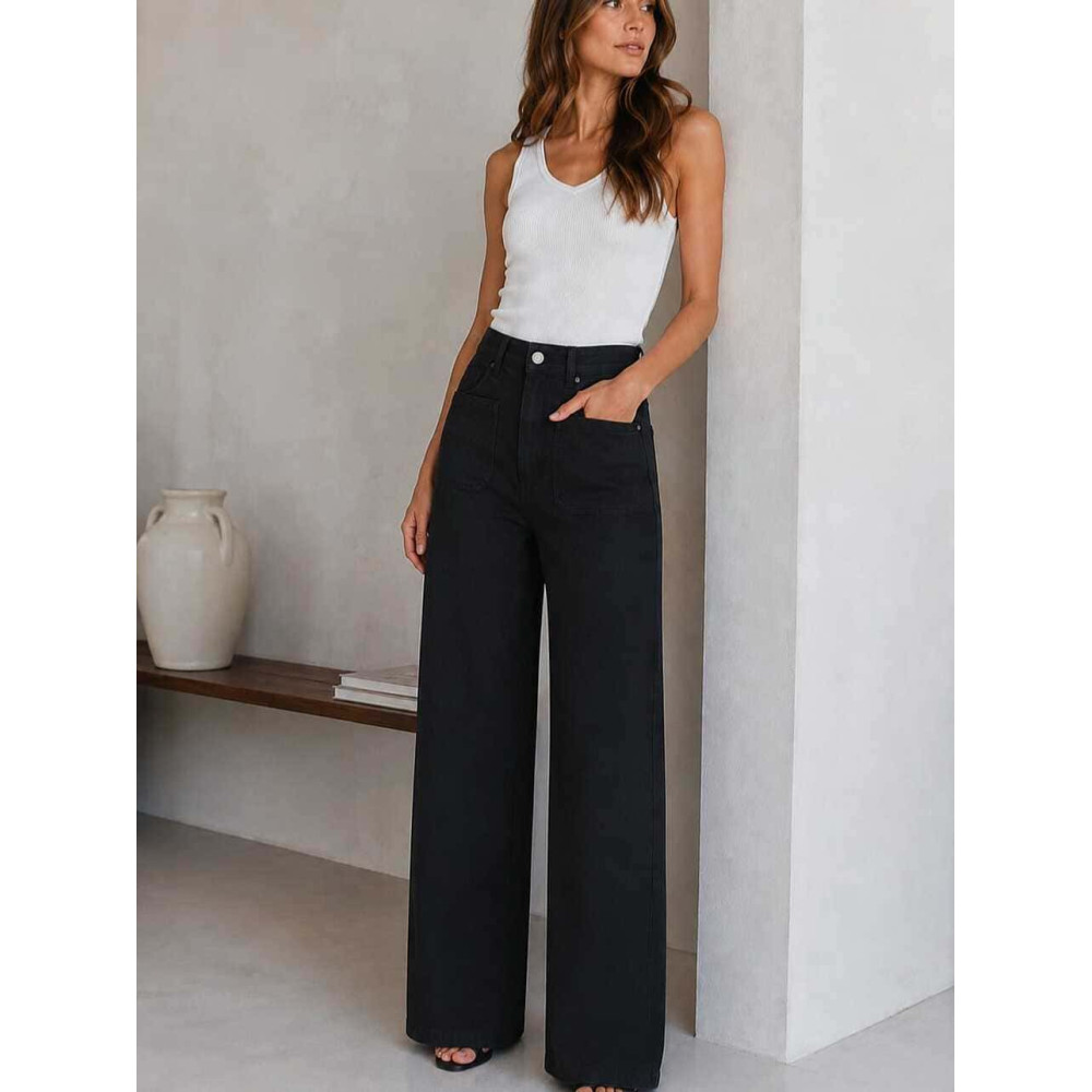 Jeans Wide Leg DEVON Negro HEVE