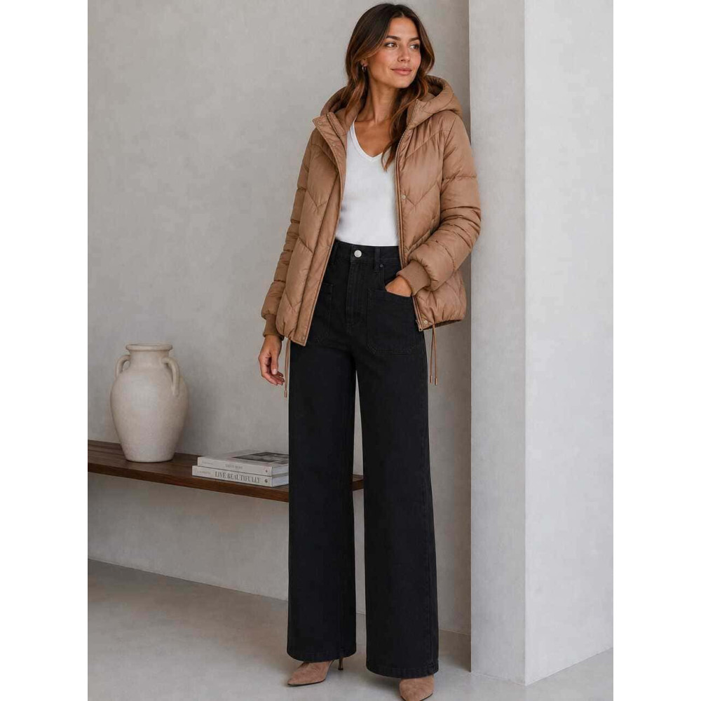 Cazadora Acolchada Capucha PRISCA Camel HEVE