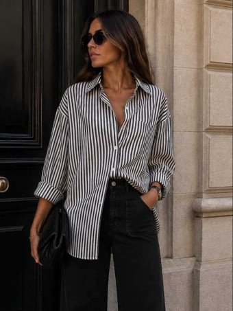 Camisa Rayas PARKER Negro HEVE