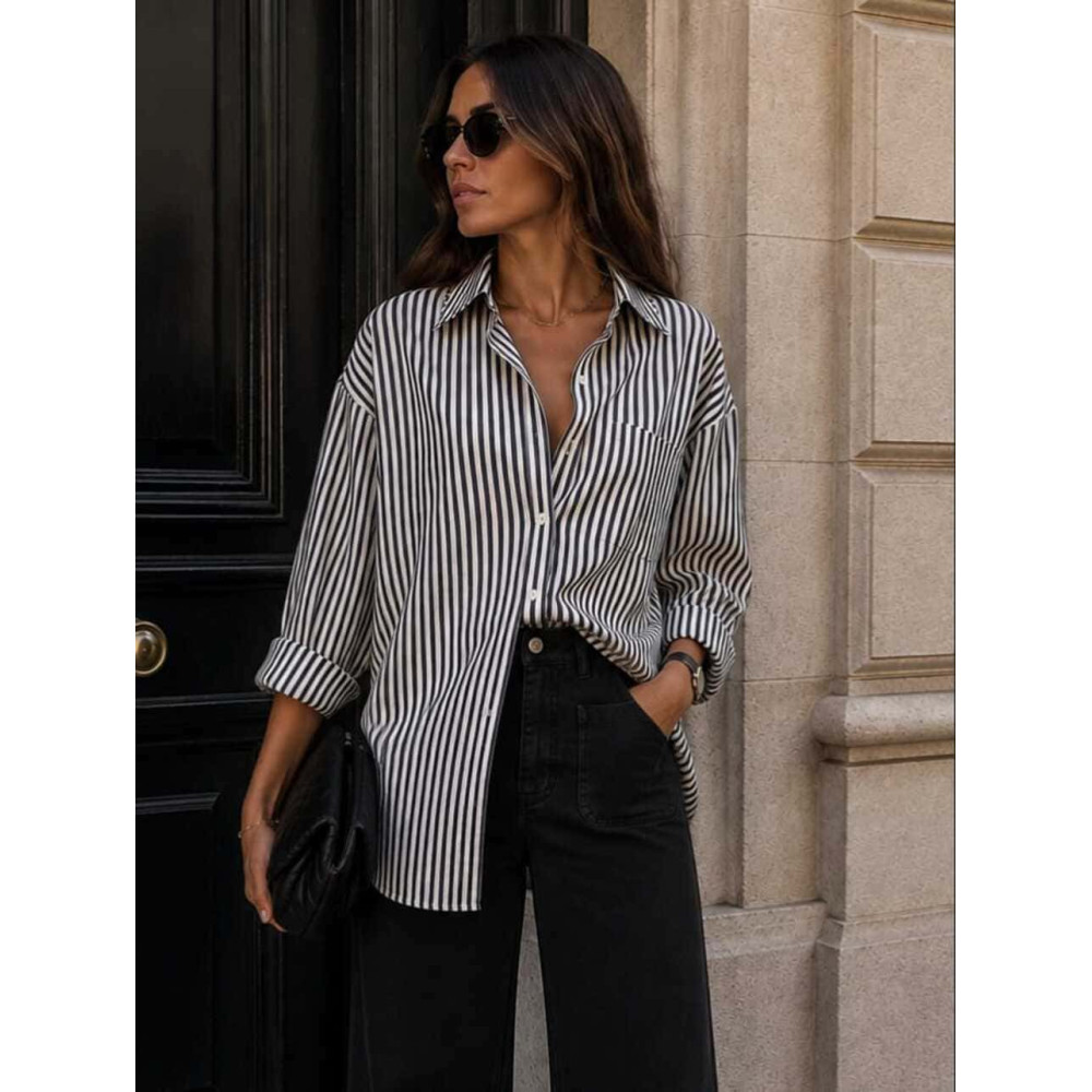 Camisa Rayas PARKER Negro HEVE