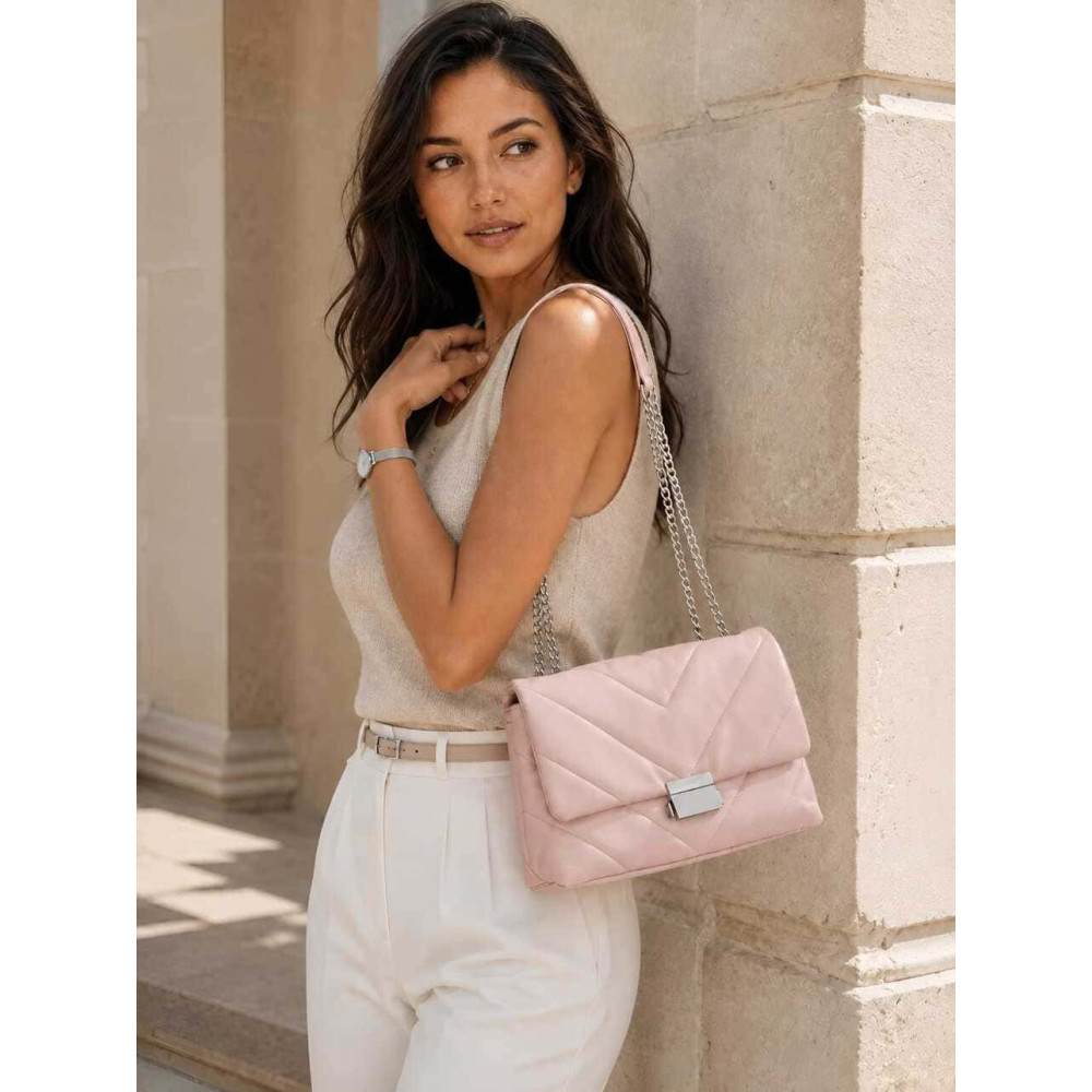 Bolso Acolchado con Cadena AVELINE Rosa HEVE