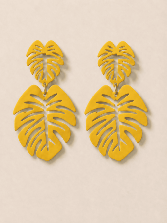 Pendientes Largos Hojas NOHEA Amarillo HEVE
