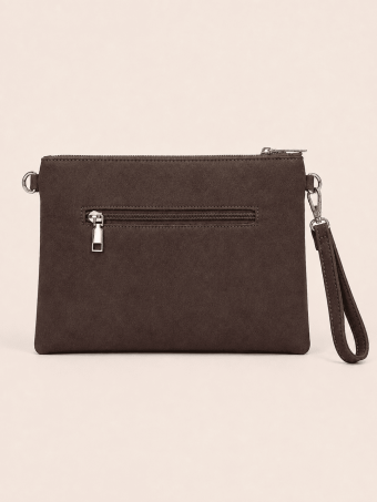 Bolso Efecto Ante Tachas SIDNEY Chocolate HEVE