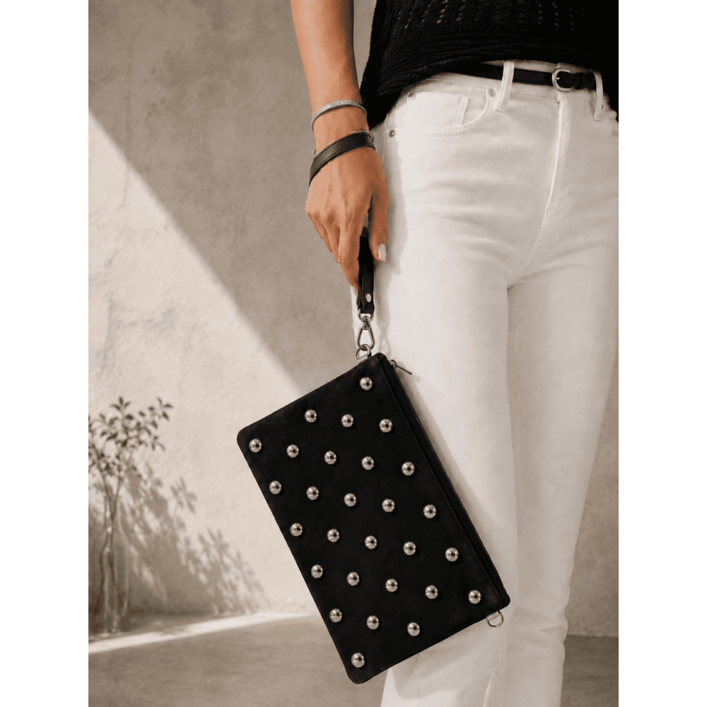 Bolso Efecto Ante Tachas SIDNEY Negro HEVE