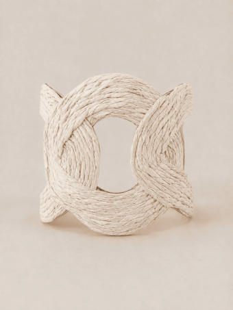 Brazalete Metal y Rafia TERITONE Crudo HEVE