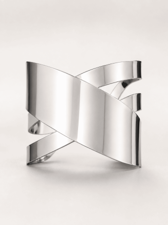 Brazalete Metal Cruzado SHAYNE Plata HEVE
