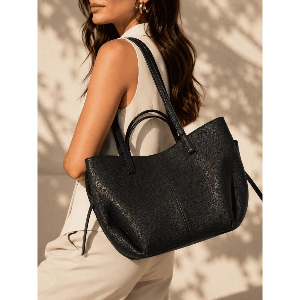 Bolso Cabas Abatanado VESPER Negro HEVE