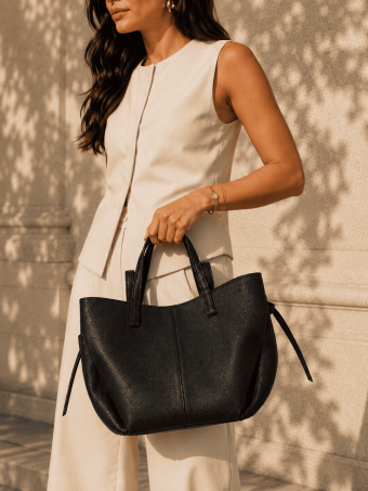 Bolso Cabas Abatanado VESPER Negro HEVE