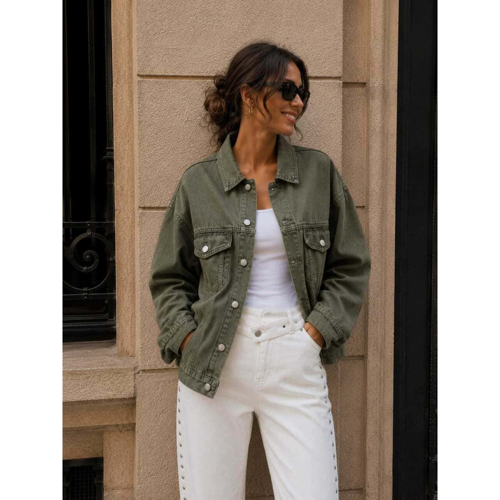 Cazadora Vaquera Oversize LOVE Khaki HEVE
