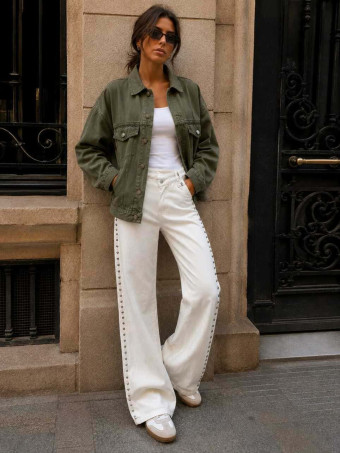 Cazadora Vaquera Oversize LOVE Khaki HEVE