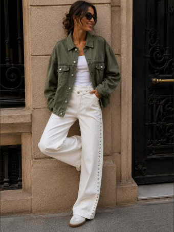 Cazadora Vaquera Oversize LOVE Khaki HEVE