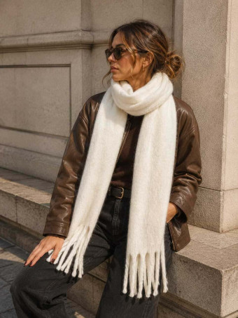 Bufanda Lisa Rectangular WHIMSTER Crudo HEVE