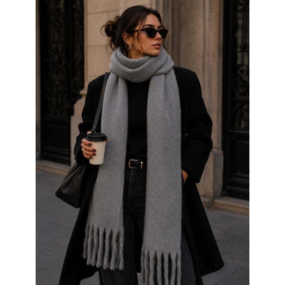 Bufanda Lisa Flecos DUSSANE Gris Plomo HEVE