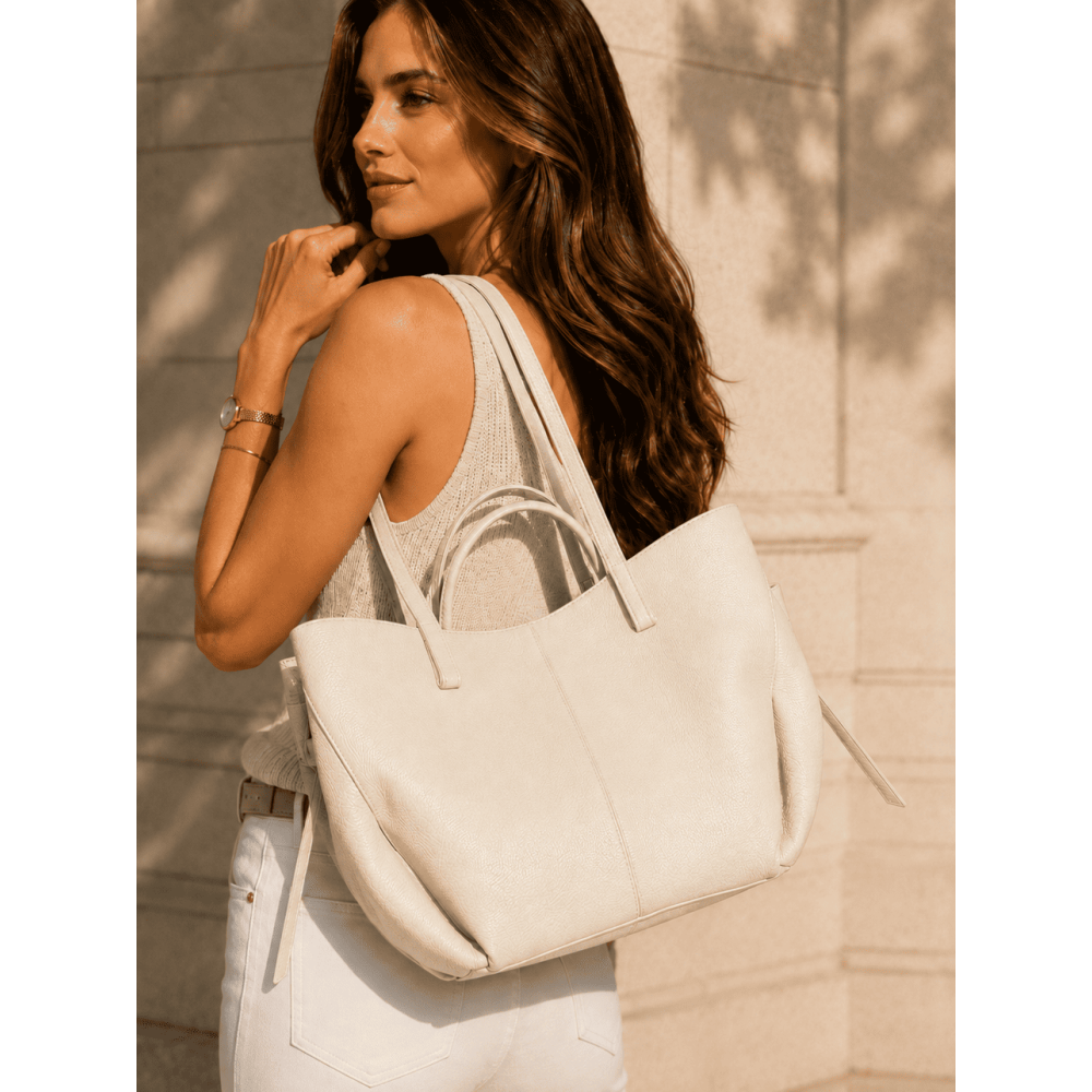 Bolso Cabas Abatanado VESPER Beige HEVE