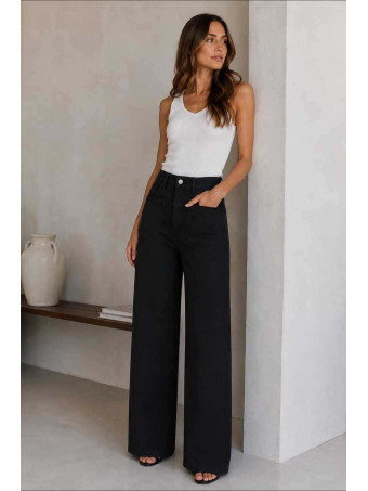 Jeans Wide Leg DEVON Negro HEVE