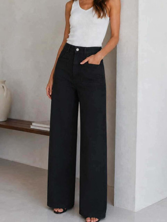 Jeans Wide Leg DEVON Negro HEVE