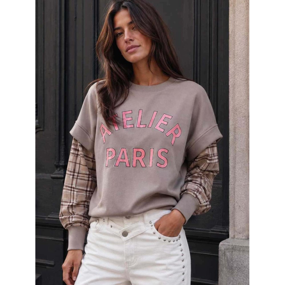 Sudadera Efecto Sobrepuesto ATELIER PARIS Taupe HEVE