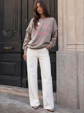 Sudadera Efecto Sobrepuesto ATELIER PARIS Taupe HEVE