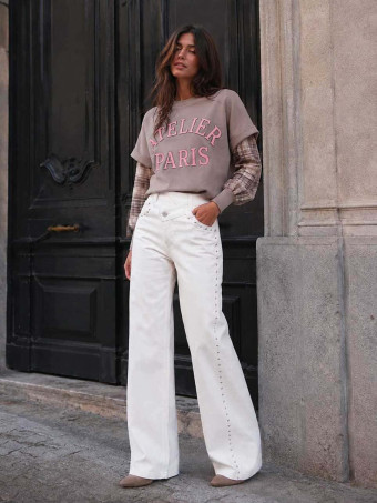 Sudadera Efecto Sobrepuesto ATELIER PARIS Taupe HEVE
