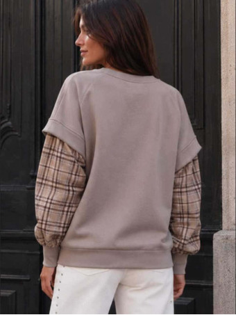 Sudadera Efecto Sobrepuesto ATELIER PARIS Taupe HEVE