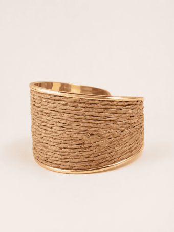Brazalete Metal y Rafia ROYDEN Taupe HEVE