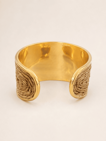 Brazalete Metal y Rafia ROYDEN Taupe HEVE