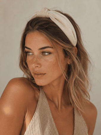 Diadema Pana con Nudo Beige HEVE