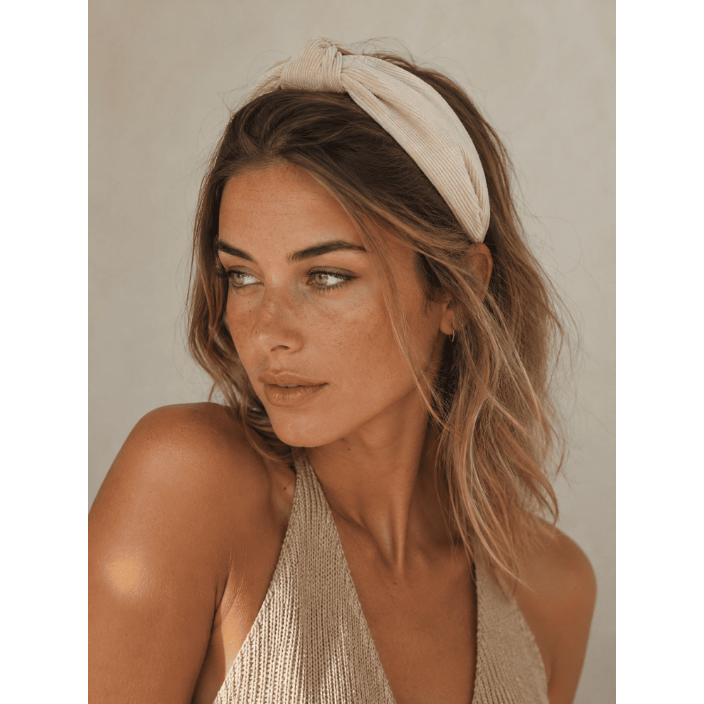 Diadema Pana con Nudo Beige HEVE