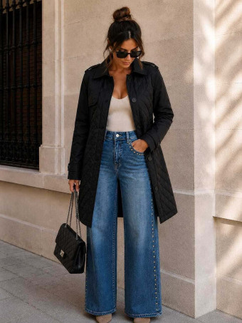 Gabardina Nylon Guateada SACHÉE Negro HEVE