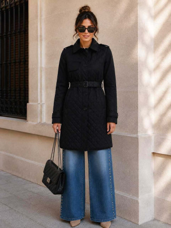 Gabardina Nylon Guateada SACHÉE Negro HEVE