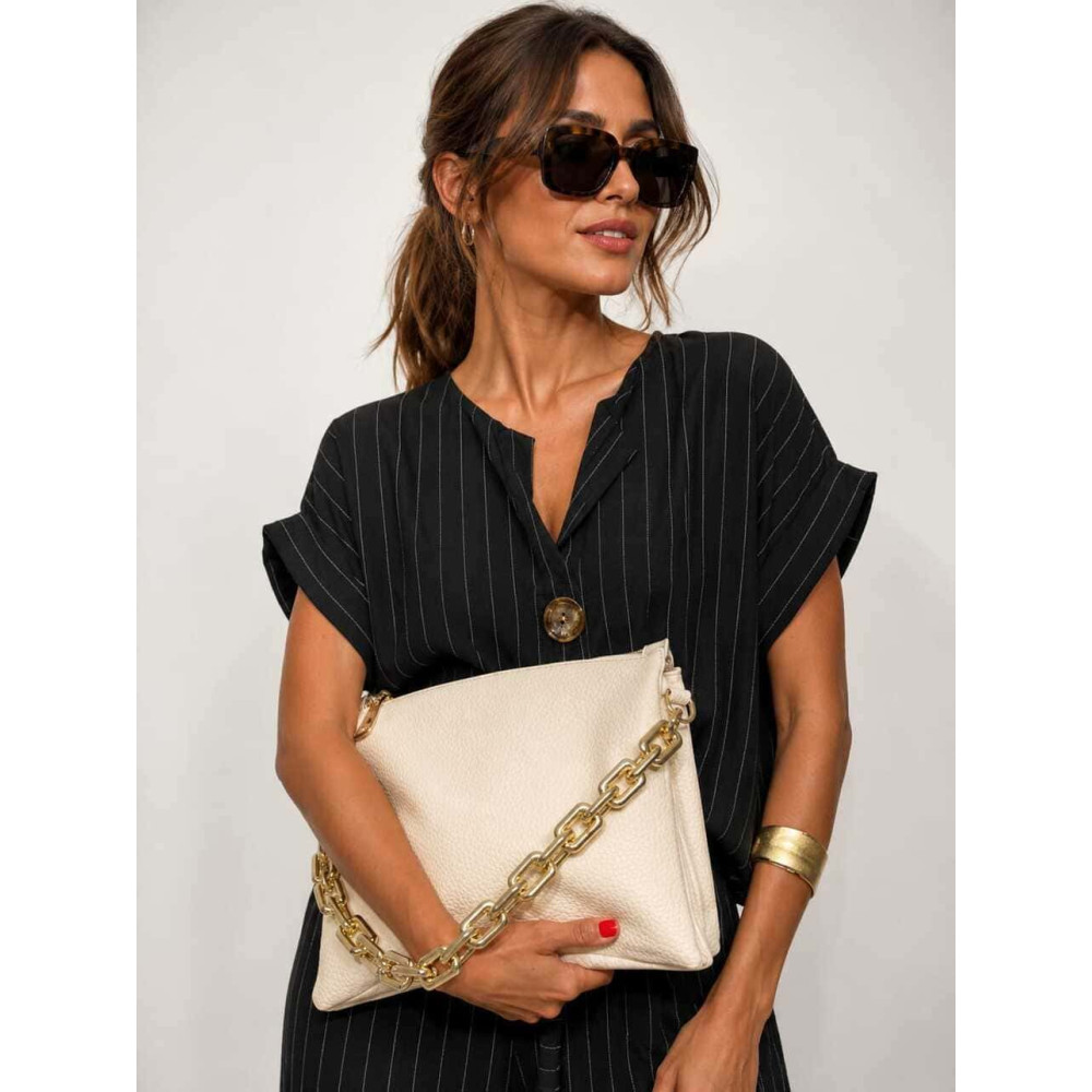 Bolso Abatanado Cadena CHESSAN Beige heve